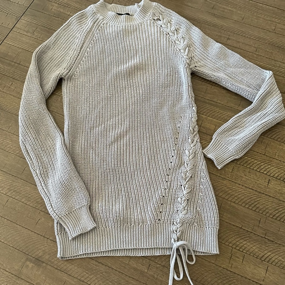 Bebe Grey Tie up sweater